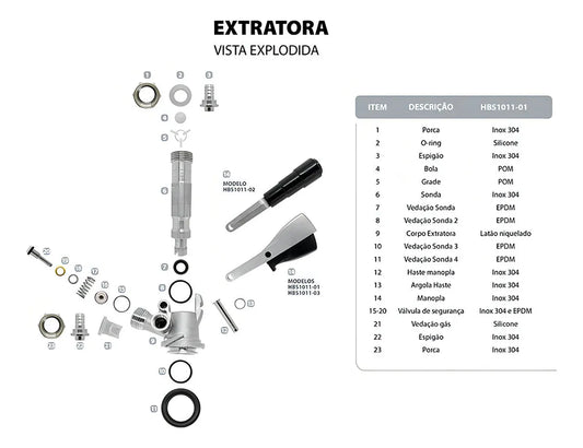 Válvula Extratora Keg Para Chopp Tipo S Com Tampa E Espigão