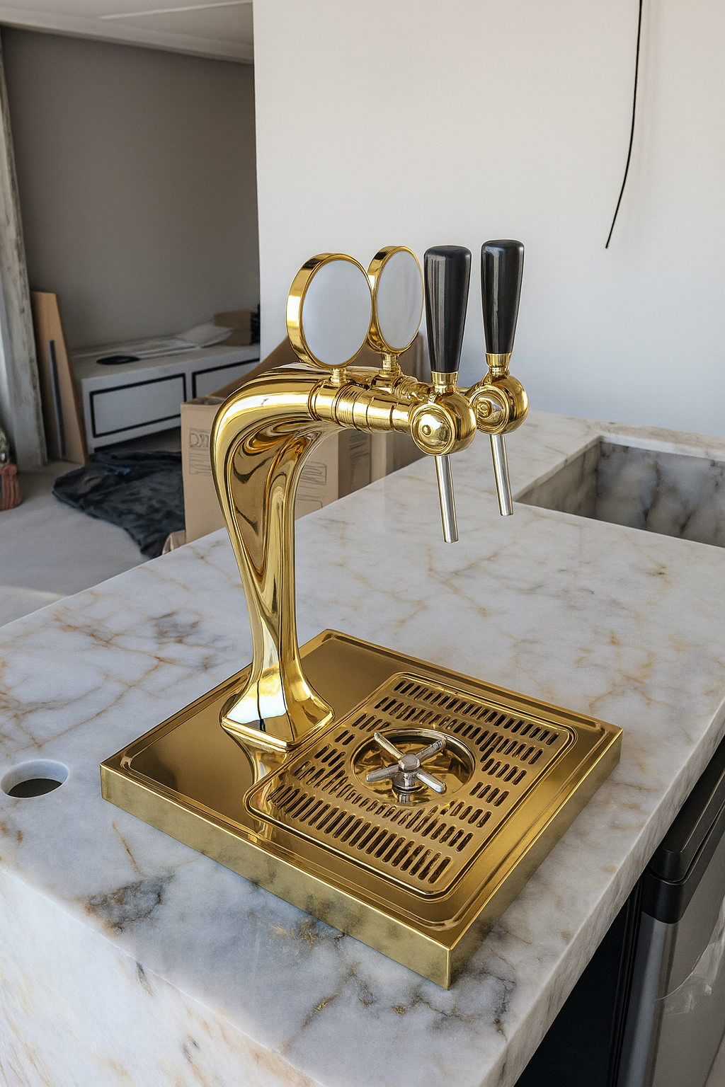 Chopeira Torre Naja Dourada (Deluxe) - 2 Via